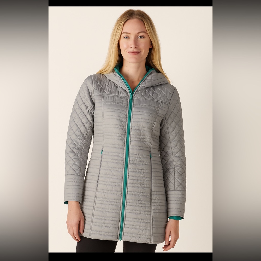 Title Nine Grey Quilted Lightweight Coat